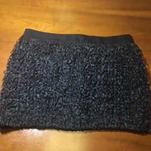 J Crew Black tweed ribbon mini skirt